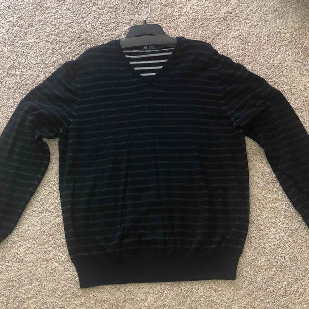 J.Crew men’s striped v-neck sweater